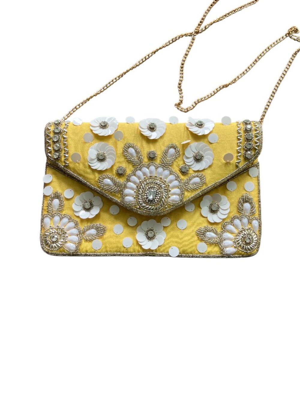 Vintage Envelope Clutch cross Body Glass Beaded Purse
